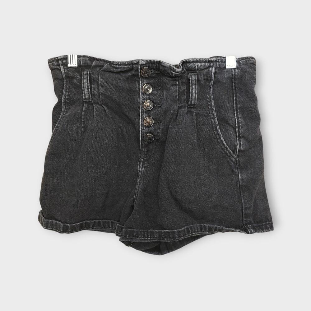 Womens American Eagle Mom Short Button Fly Black Shorts Size 0
